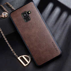 case for Samsung galaxy A8 Plus 2018 A530 A730 case with Retro business PU leather design,TPU+PU 2in1 material