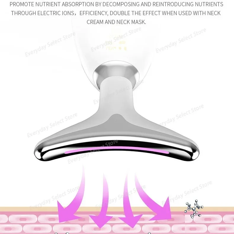 Neck beauty instrument to remove neck lines nasolabial folds artifact color light lifting firming introducer EMS micro current