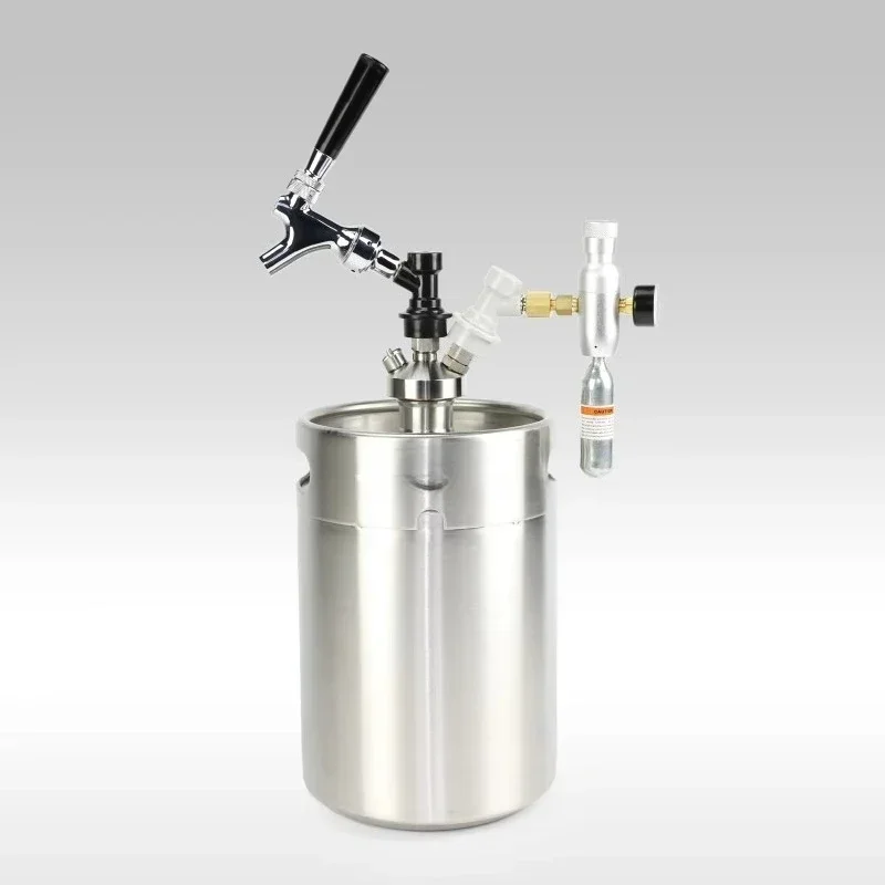 5L Stainless Steel Beer Growler Pressurized Mini Kegs with Kit for Brewing Beer Homebrewing And Craft Beer Storage