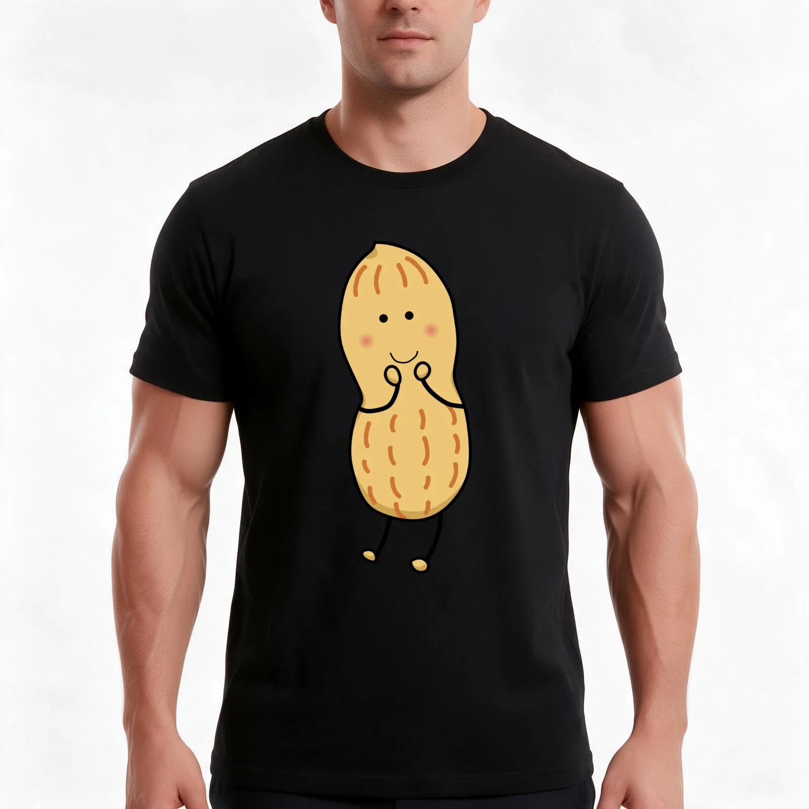 peanuts T-Shirt, Summer Casual Cotton Tee, Oversized Streetwear Tops, Vintage Graphic Print, Loose Fit Short Sleeve