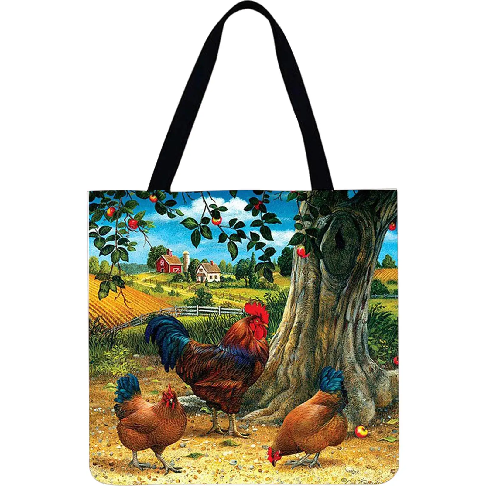 

4 шт., льняная большая сумка для фермы, большая вместительная женская сумка на плечо для покупок