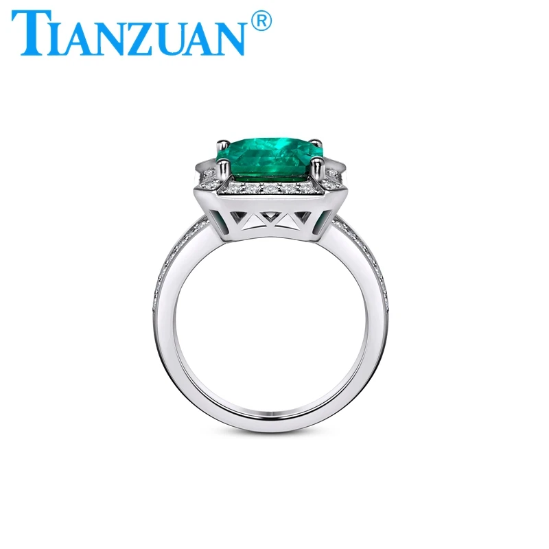 New 9x11mm  Emerald Green Rings Rectangle Shape 925 Sterling Silver for Party Wedding Gifts Fine Jewelry