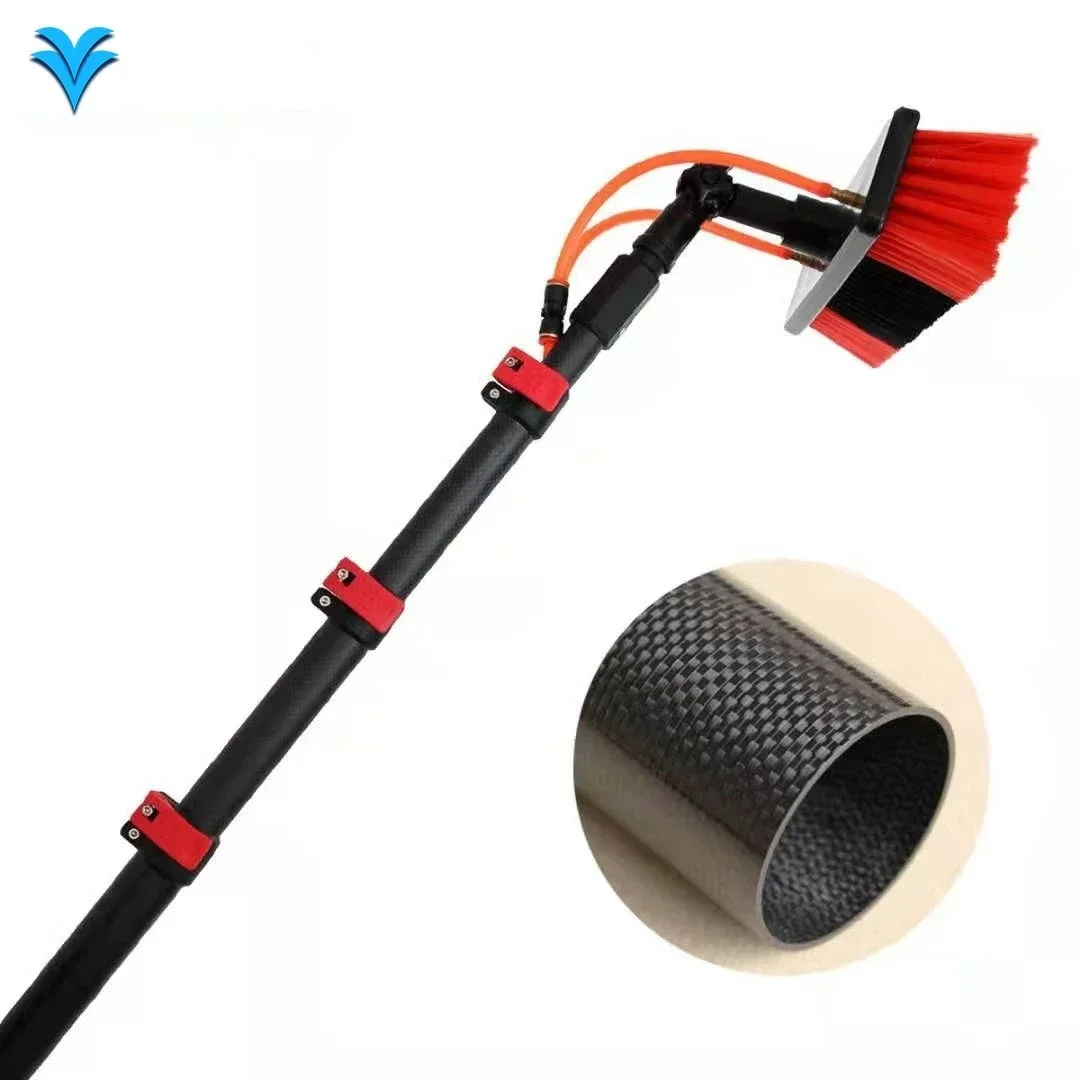 30ft carbon fiber water fed poles solar pv photovoltaic cleaning kit telescopic pole pressure washing rod