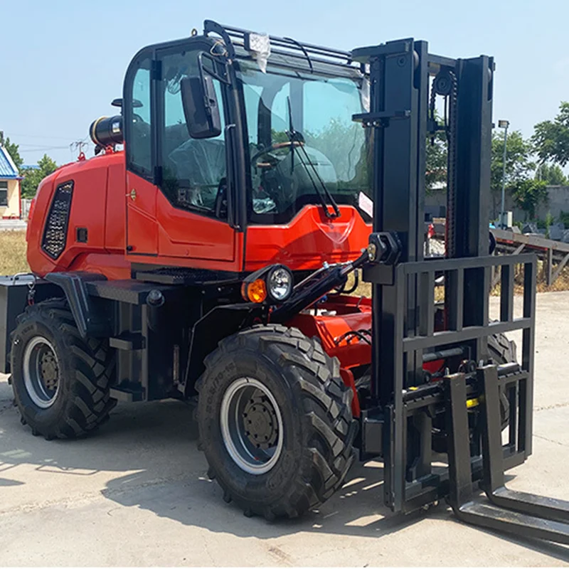 Internal Combustion Off-Road Forklift PLC Motor-Four-Wheel Rear Steering-Low Maintenance Cost for Construction Site