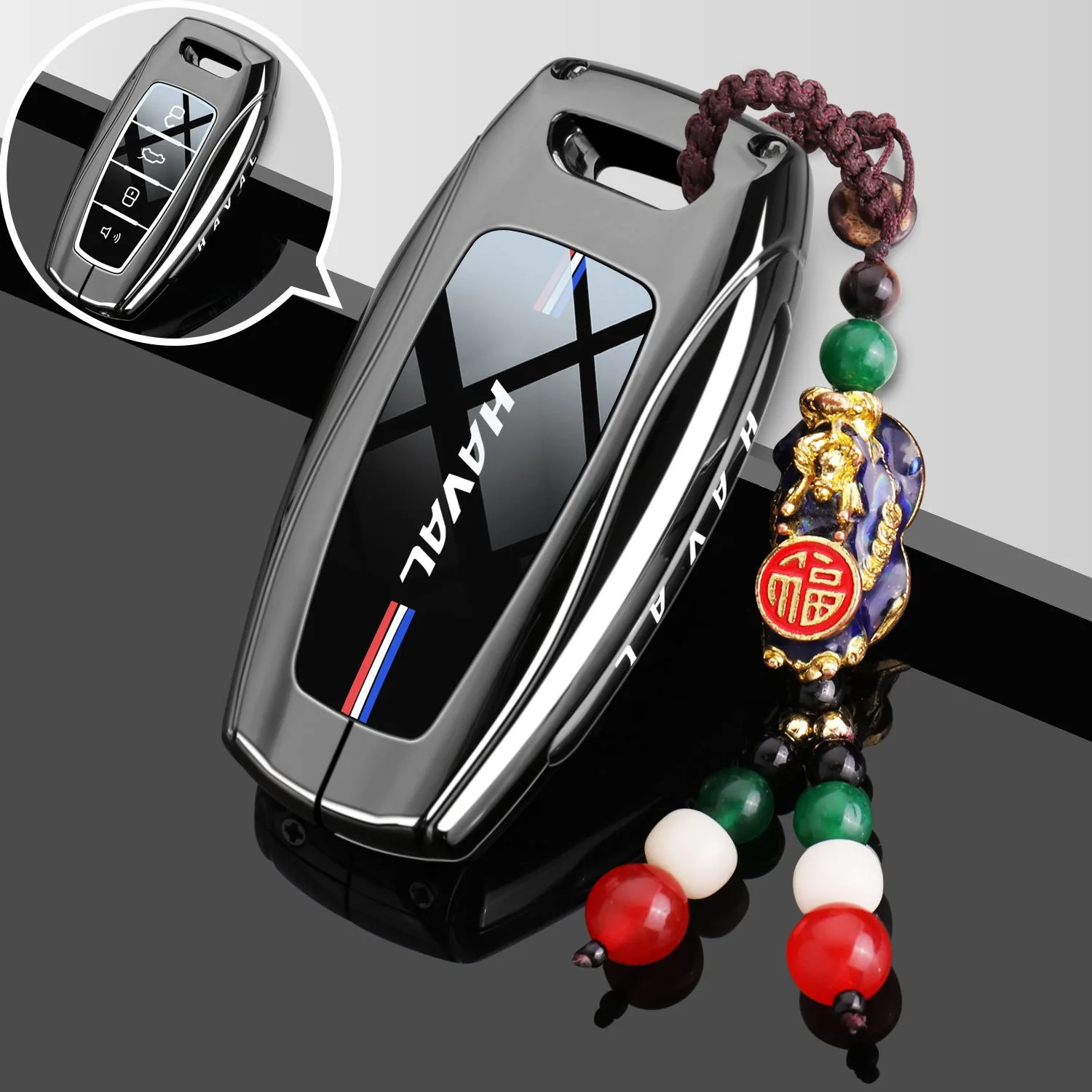 Key Case Fob for Great Wall Hover HAVAL JOLION GMW 2021 2026 Keychain Remote Cover Shell Housing Ring Holder Bag Accessories