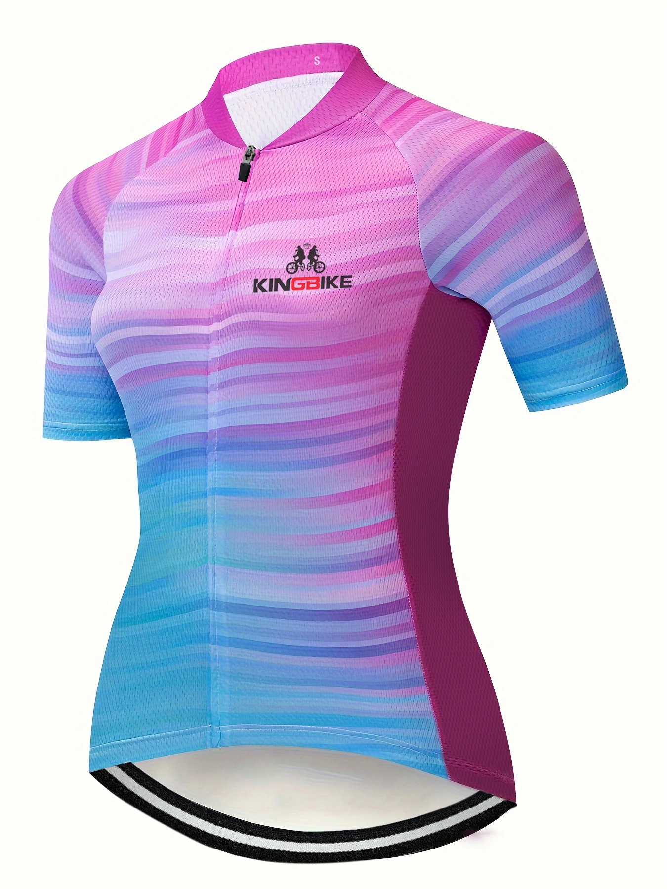 

Women's Color Stripe Pattern Short Sleeve Cycling Suit Mountain Biking Suit Quick Dry Fitness Sports Suit Ventilated Cycling Sui