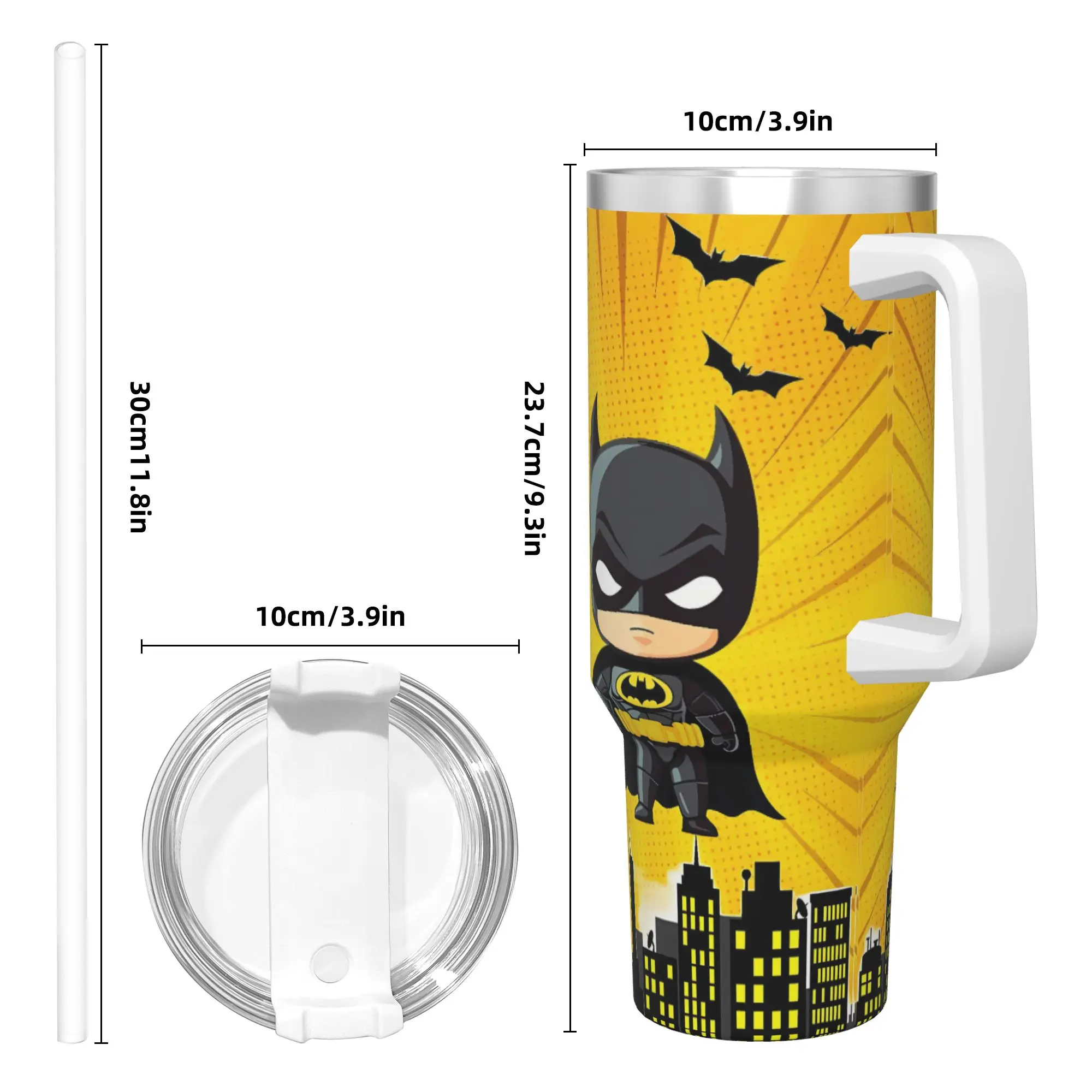 Stainless Steel Tumbler B-Batmans Cartoon Mugs Cup With Straws 3D Print Hot Drinks Water Bottle Large Capacity Thermal Mug view 4