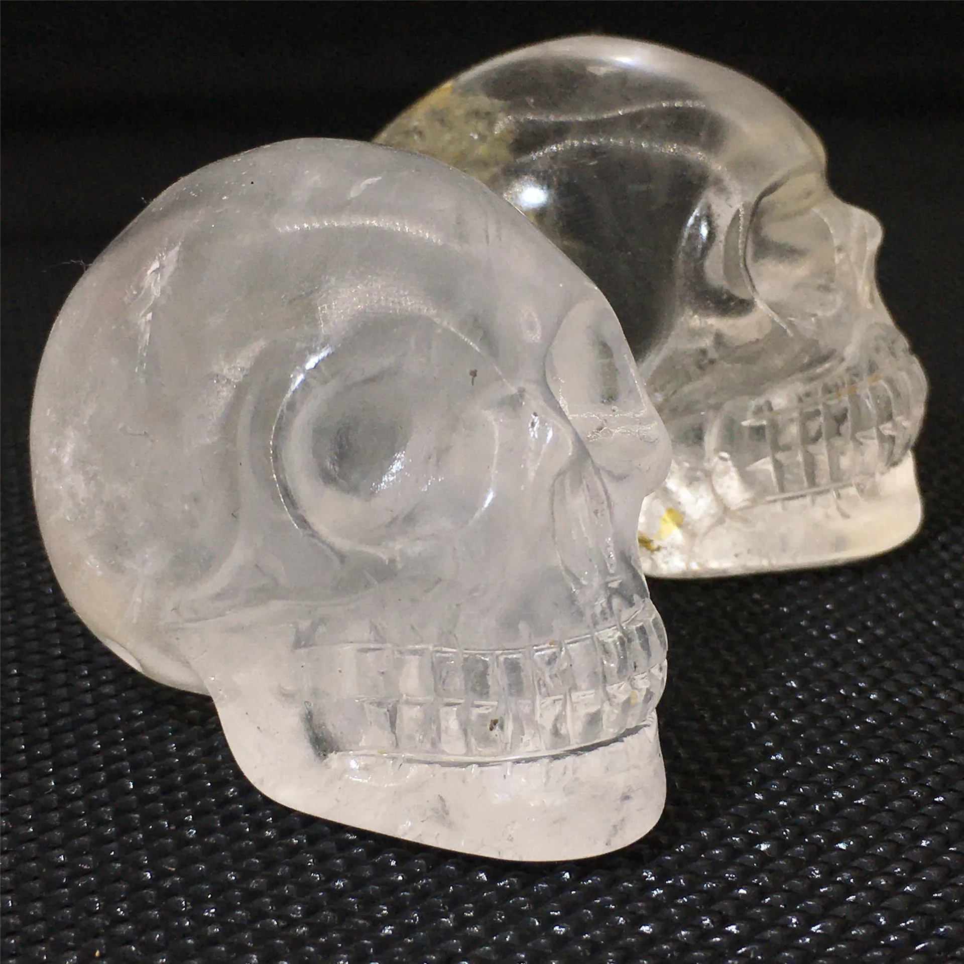 

Natural stone crystal clear quartz carved 2-inch white crystal skull statue collection handicraft gift ornaments