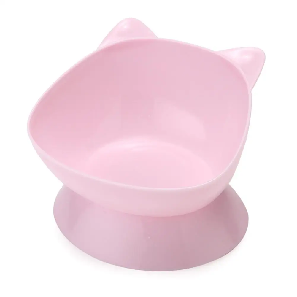 High Foot Pet Bowl Detachable And Washable Diagonal Protection Bow Basin Food Anti Combination Pet Tipping Plastic Neck Foo S6E9