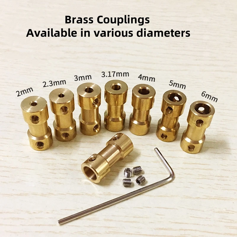 4Pcs 4/5/6 MM Metal Copper Coupling Optical Axis Connector for RC Plane Boat Drone Motor and Propeller Connection