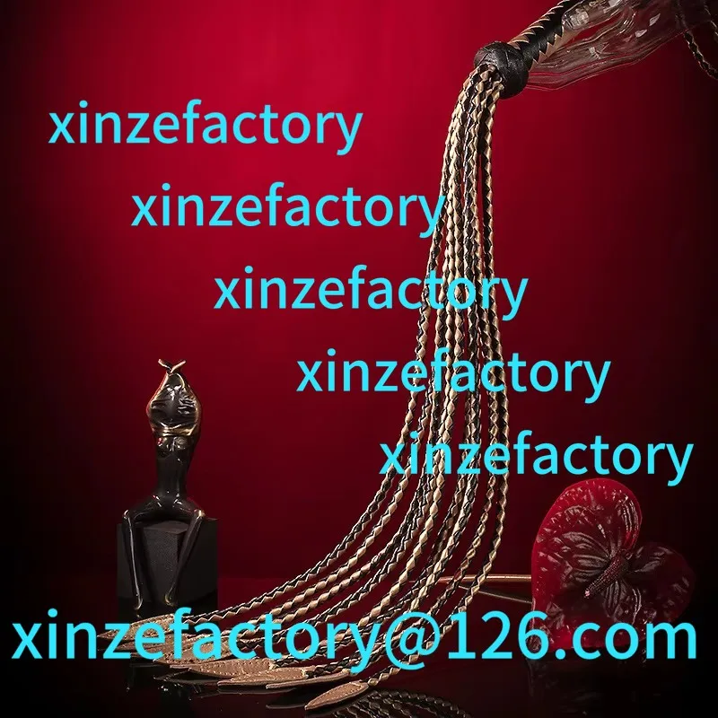 

Customization 60CM Genuine Leather 9 Braids Horse Whip, Horse Training Real Leather Whips, Leather
