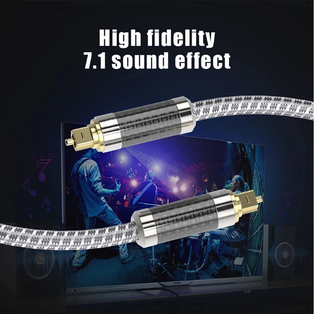 

Optical Audio Cable 2 Meter Male To Male Wire Cord For Amp Speaker Gold Plated Durable Plug
