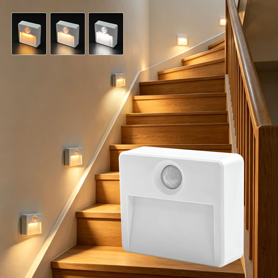 Rechargeable Night Light with Motion Sensor Dimmable Portable LED Stick-on Closet Lamp for Bedroom Kitchen Cabinet Stair Hallway