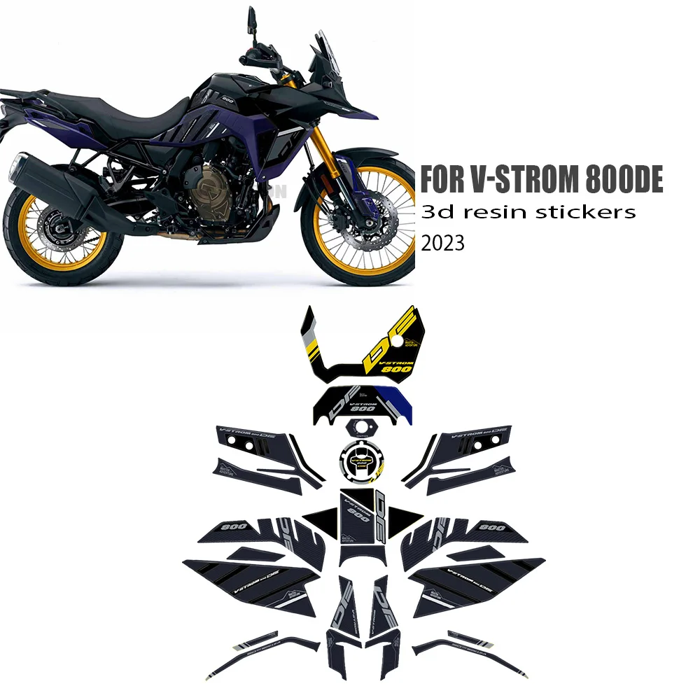 For Suzuki V-STROM 800 DE V Strom 800 DE 2023 Motorcycle 3D Epoxy Resin Sticker protection decal stickers kit