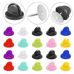 50pcs Rubber Lapel Pin Backs for Cap Pins Brooch Uniform Badges Holder Keepers DIY Jewelry Sewing Accessories Making Supplies