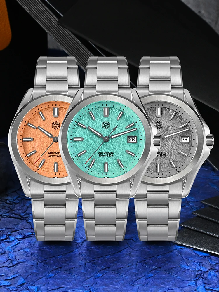 San Martin 39mm Luxury Sport Watch Fashion Dial NH35 Automatic Mechanical for Men Steel Watches Waterproof 10Bar Luminous SN0129