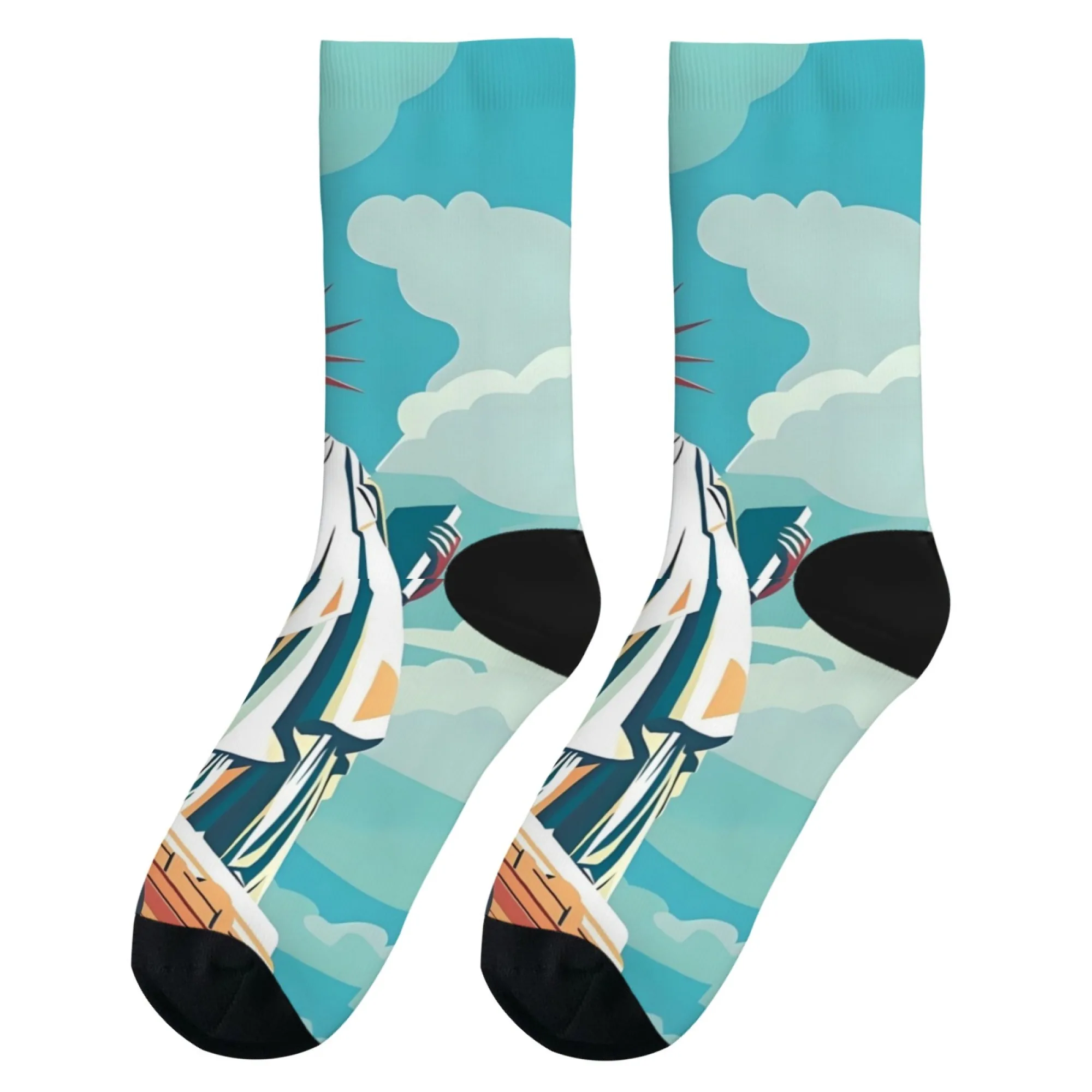 تمثال الحرية طباعة الجدة الرجال الجوارب البوب الفن نمط Harajuku الرجعية جوارب ضغط عادية الرياضة موضة الجوارب هدية