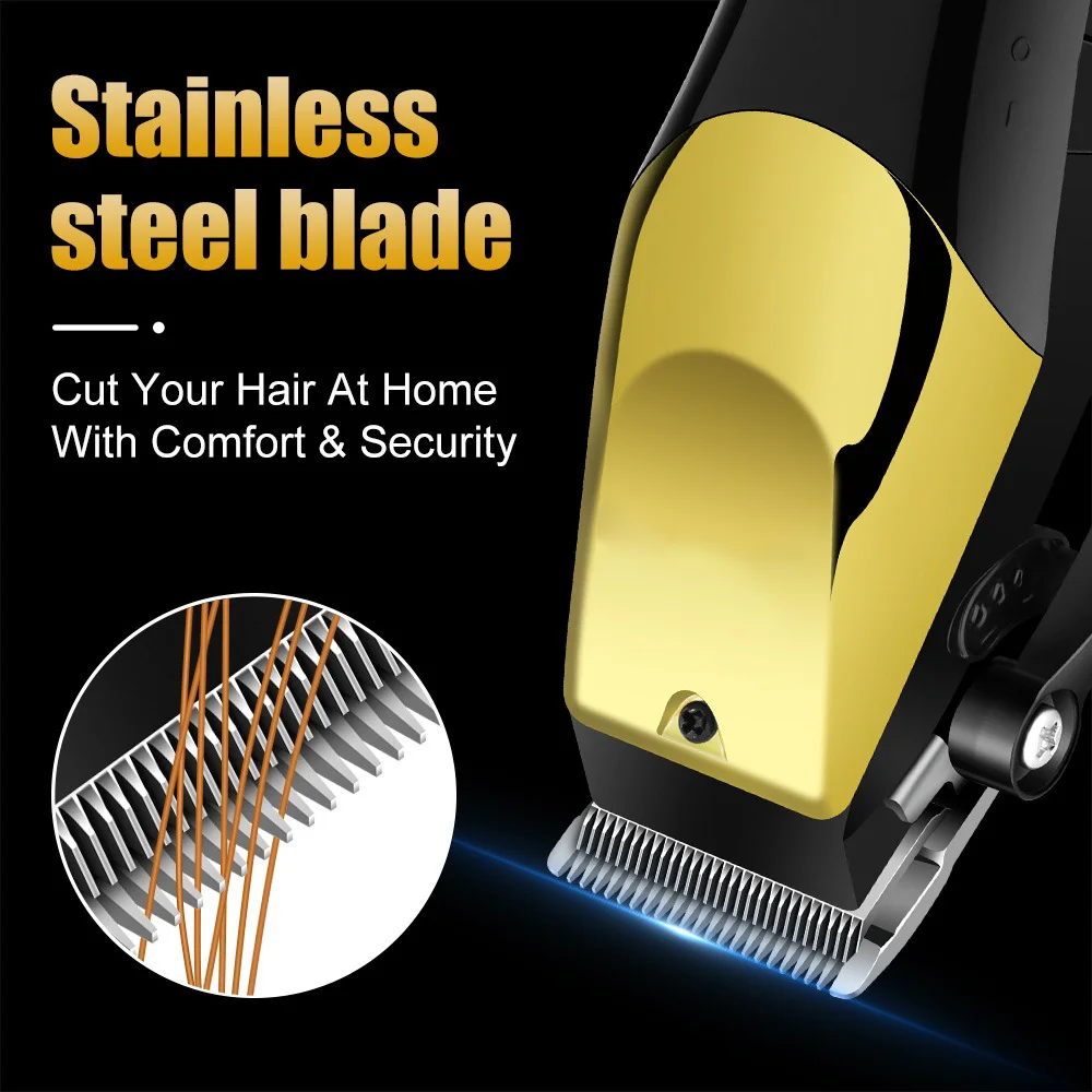 ماكينة قص الشعر للرجال قابلة لإعادة الشحن عبر USB مع جسم معدني ورأس زيت وماكينة قص الشعر الكهربائية مثالية للاستخدام المنزلي ماكينة قص الشعر للرجال