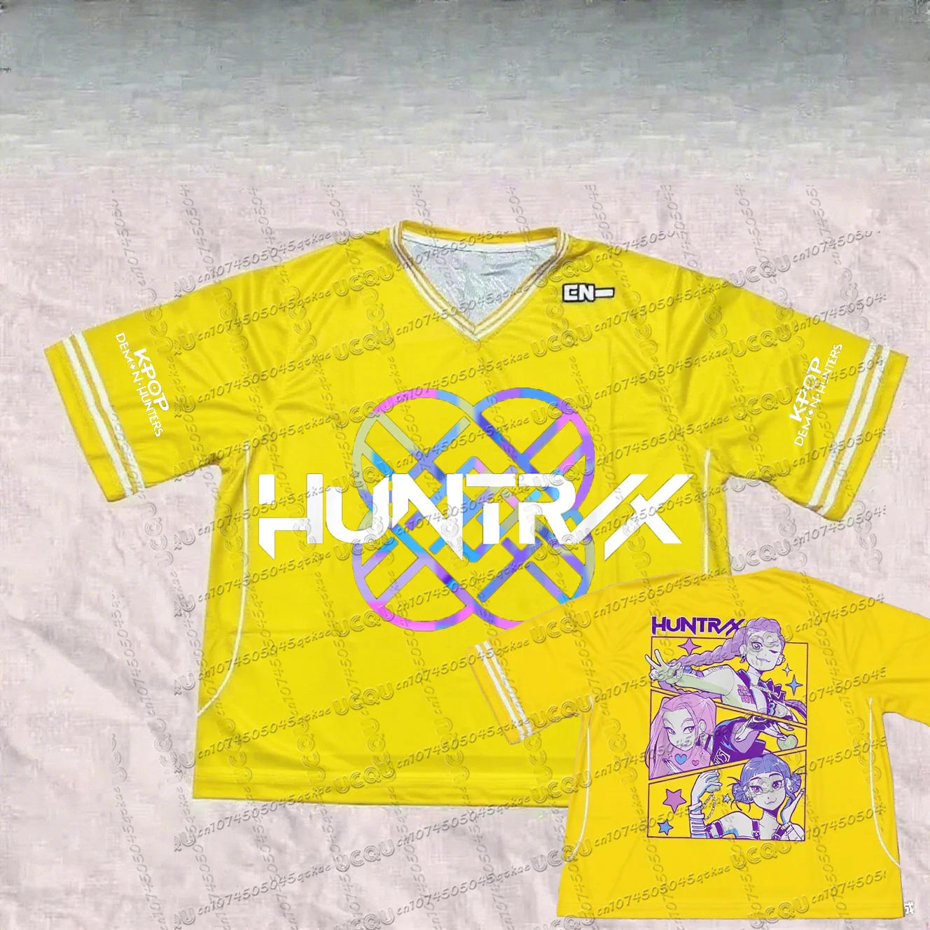 

Kpop Devil Hunter Korea'S Latest Sports&Fashion Streetwear T-Shirt V-Neck Oversized Loose Couple Outfit Summer Women'S Y2k Top