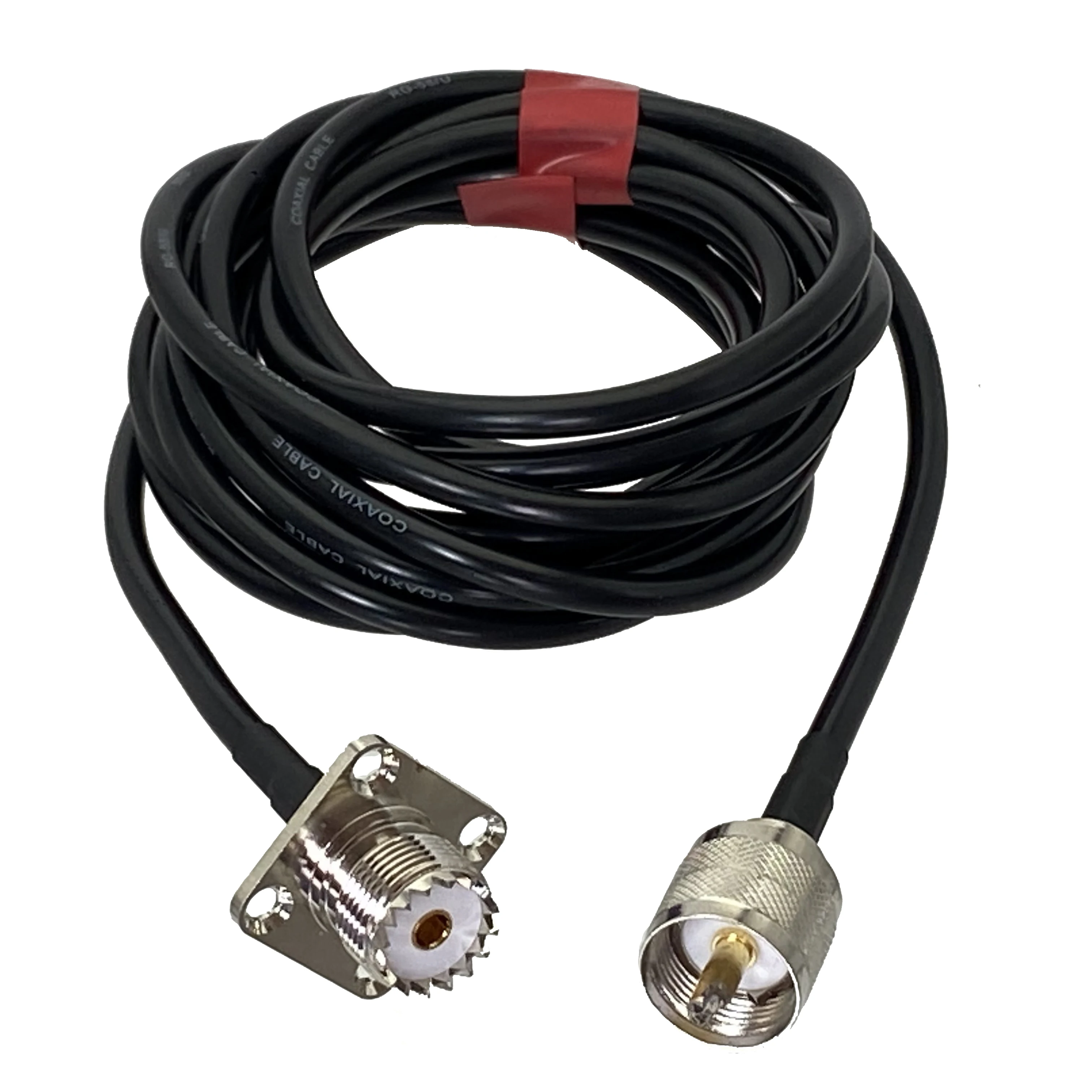 RG58 kabel UHF PL259 wtyk męski na UHF SO239 kobiet gniazdo kołnierzowe Pigtail Jumper koncentryczny RF 4 cal ~ 20M