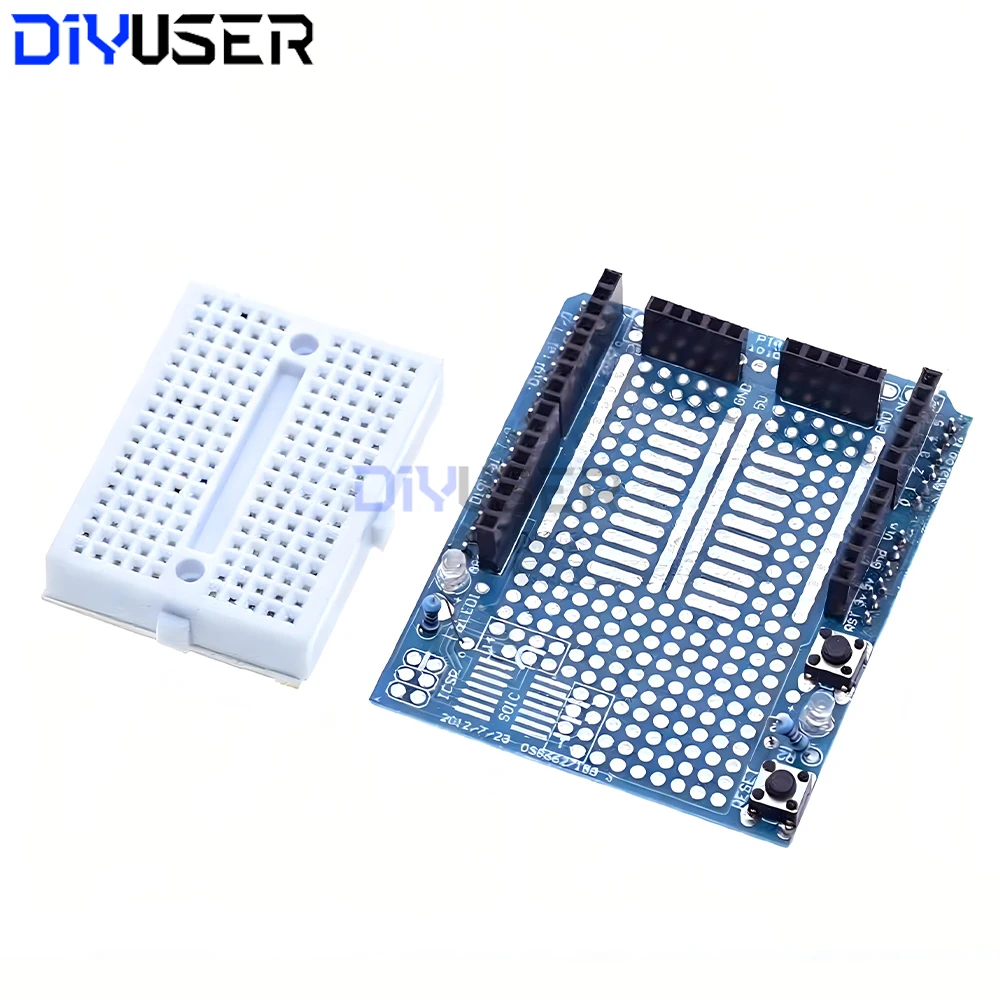 مجموعة لوحة توسيع Arduino UNO Proto Shield مع لوحة تجارب صغيرة SYB-170 لمكونات النموذج الأولي للإلكترونيات DIY