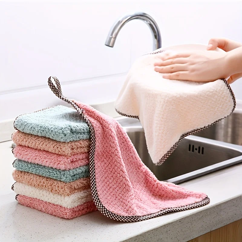 Dish Towel Lightweight Oil-resistant Cleaning Rag Antibacterial Washable Cleaning Brush Kitchen Stuff Restaurant Cleaning Gadget