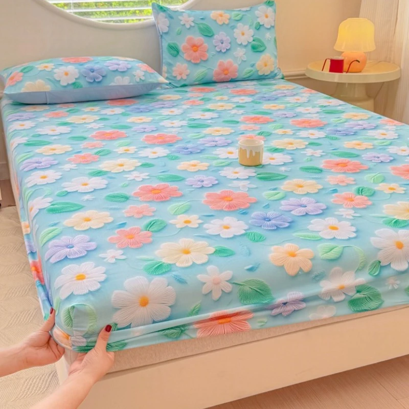 

New 5D Special Edition Digital Printing Single Product Bed Head Frosted Mattress Cover 360 Degree Wrap with Elastic Bedspread