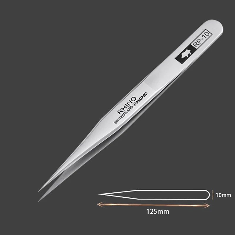 Japan RHINO RP Tweezers Anti-acid Anti-magnetic High-precision Super Hard Sharp Forceps Phone Watch Jewelry Components Repair