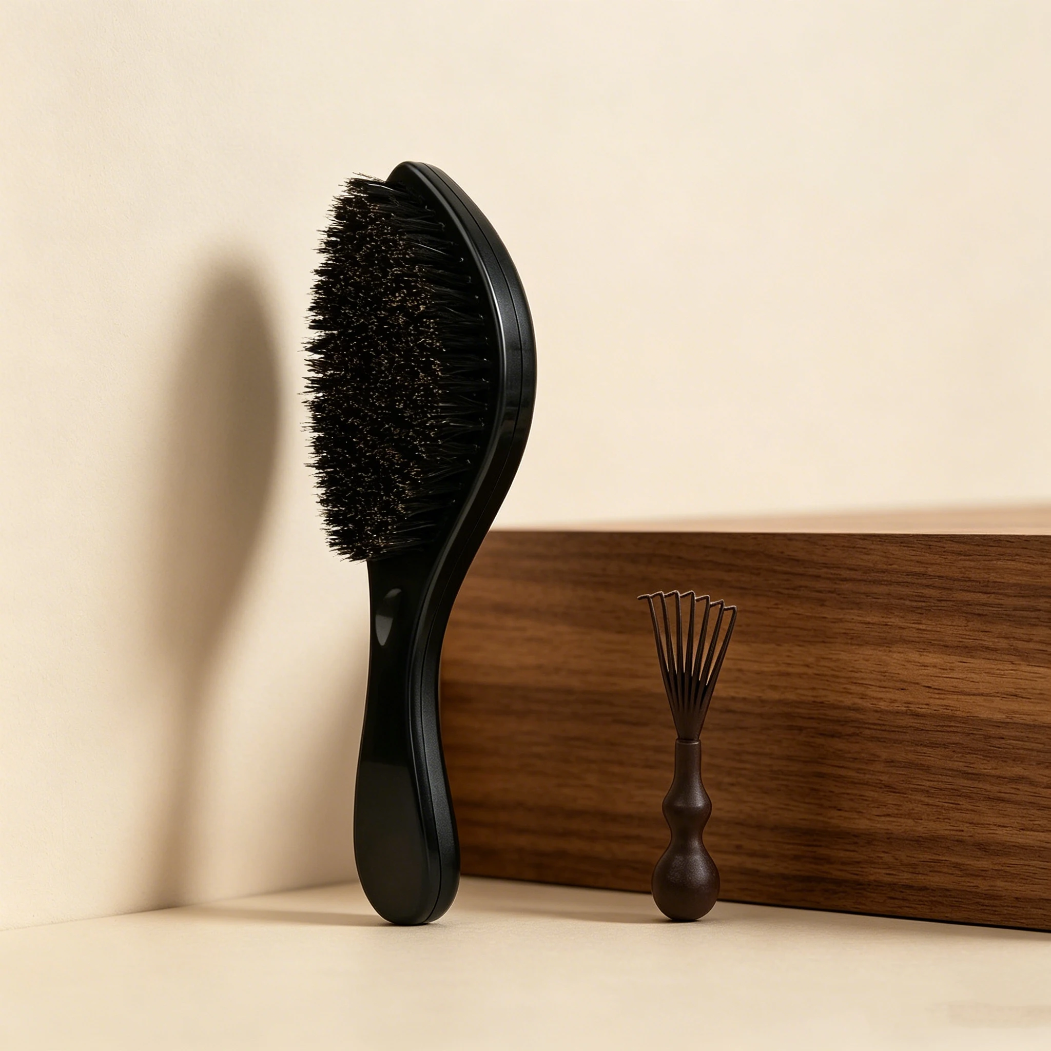 2-Piece Hair Brush Cleaning Set Handheld Styling Hair Brush with Hair Remover Rake Salon Home Hair Care Grooming Tools