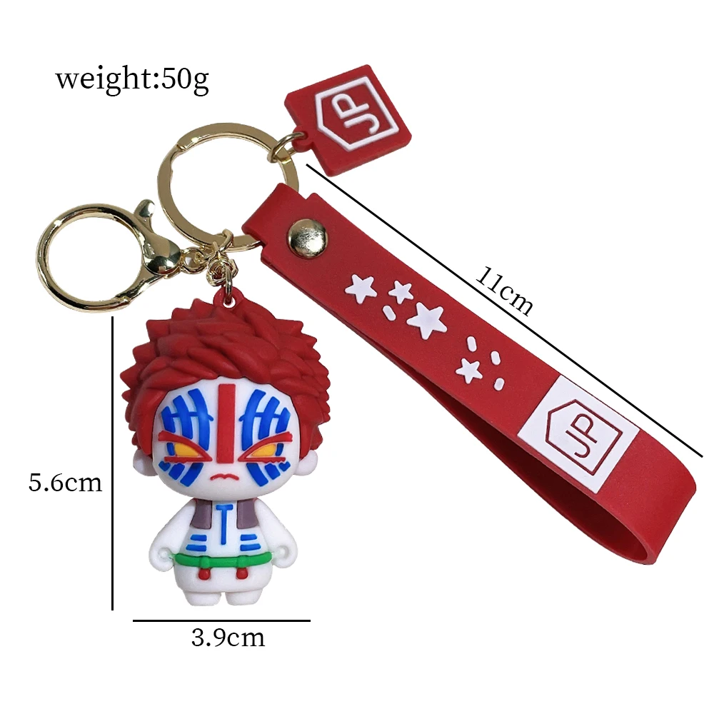 Anime Demon Slayer New Cosplay Angry Pillar Key Chain Tanjiro  Zenitsu Kanao Kyojuro Akaza Sanemi Moon Cute Soft Toy Fans Gift