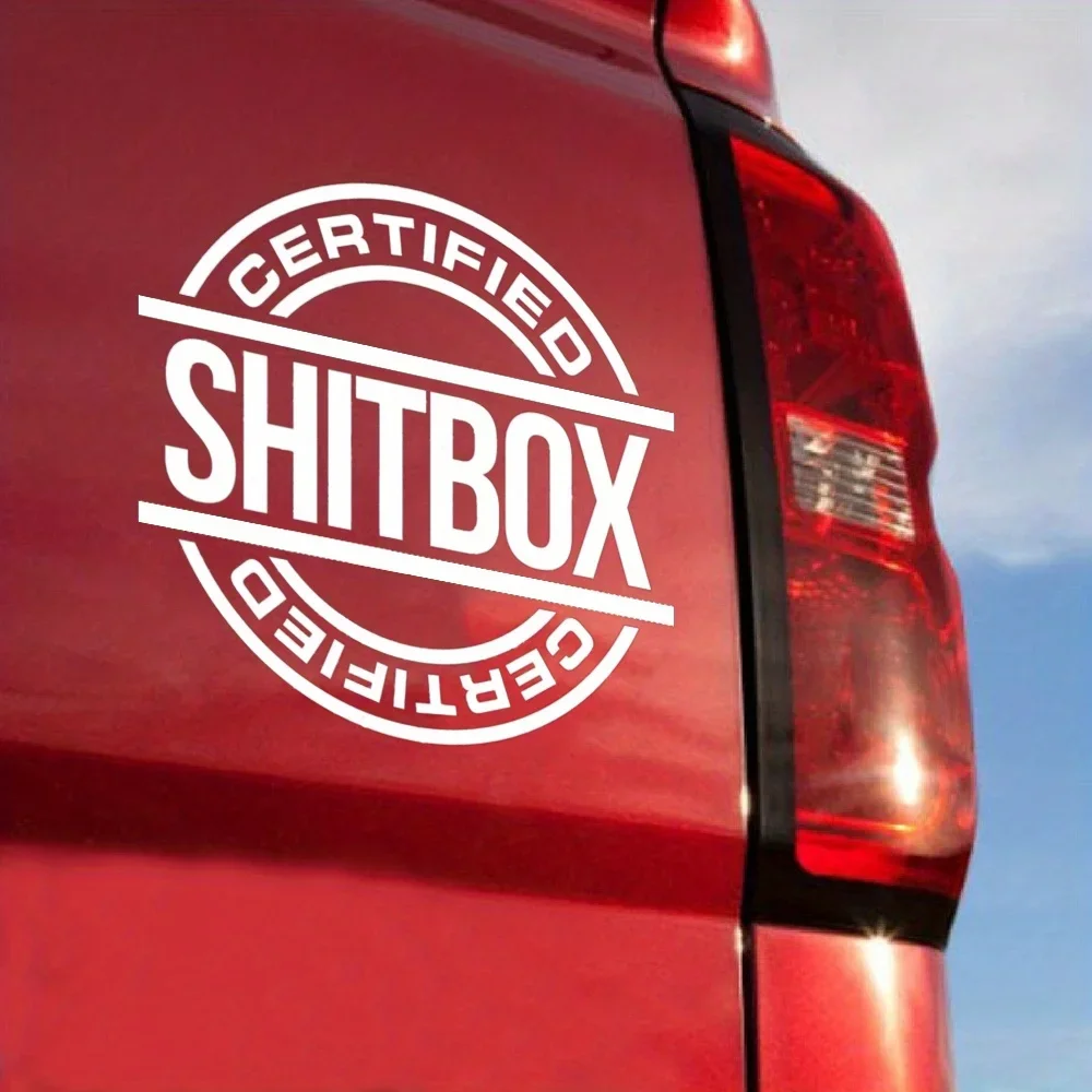 قطعة واحدة من ملصقات الفينيل Witty "Certified Shitbox" - فيبي لعوب لمصدات السيارة/الويندوز/أجهزة الكمبيوتر المحمولة/صناديق الأدوات