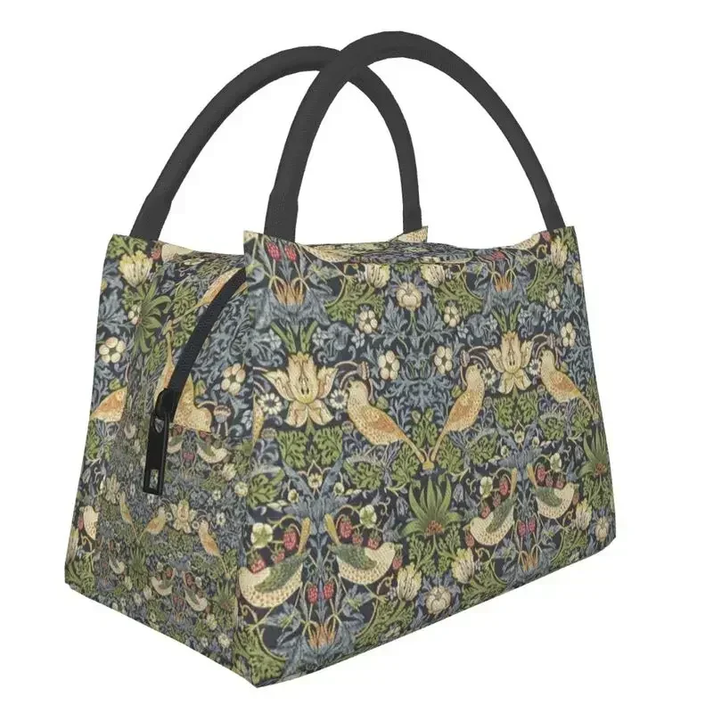 William Morris Insulated Lunch Bag for Work Office Textile Pattern Leakproof Thermal Cooler Bento Box Women Shoulder Bag