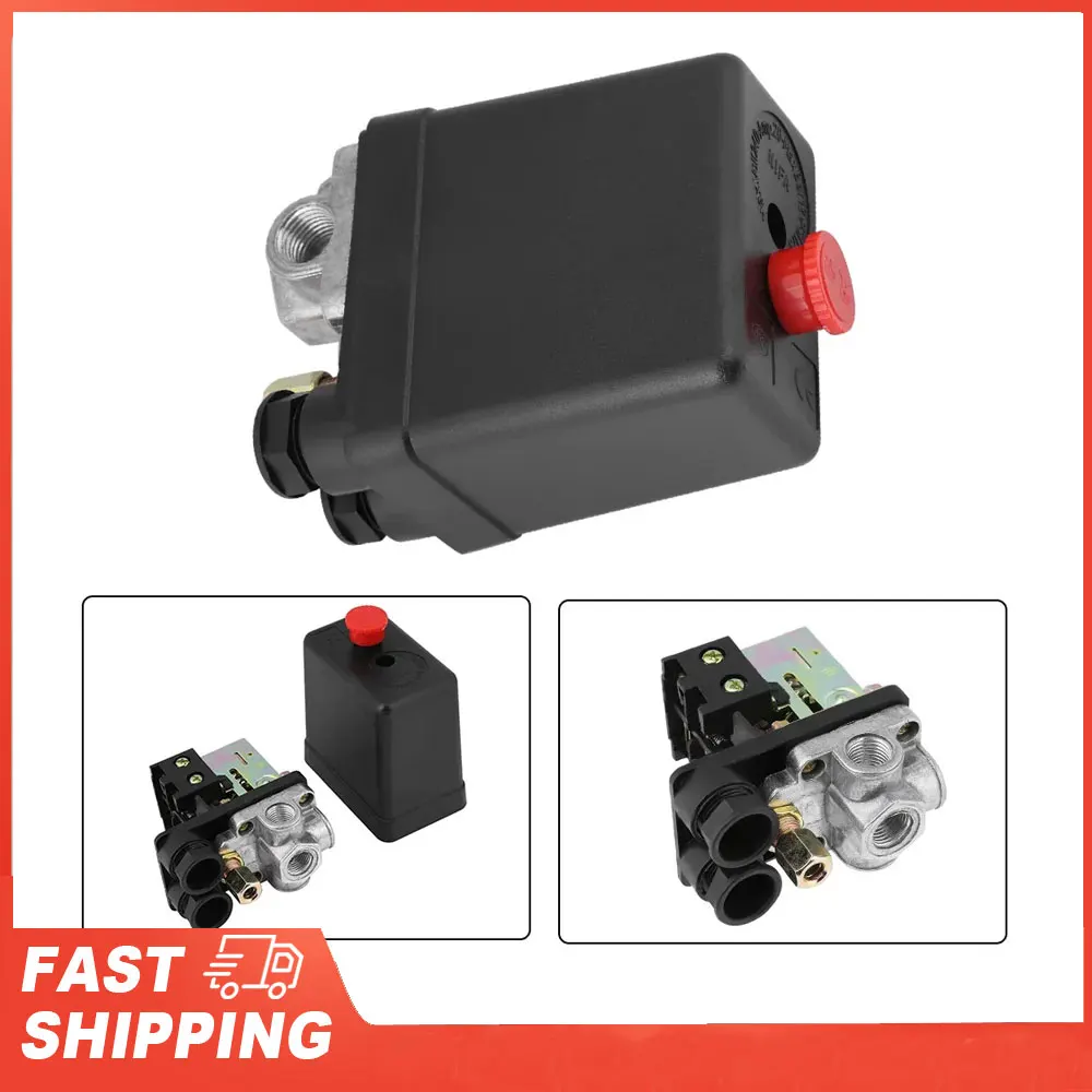 Heavy Duty 240V 16A Four Port Air Compressor Pressure Switch Control 90PSI ‑120PSI Air Compressor Pressure Switch Control