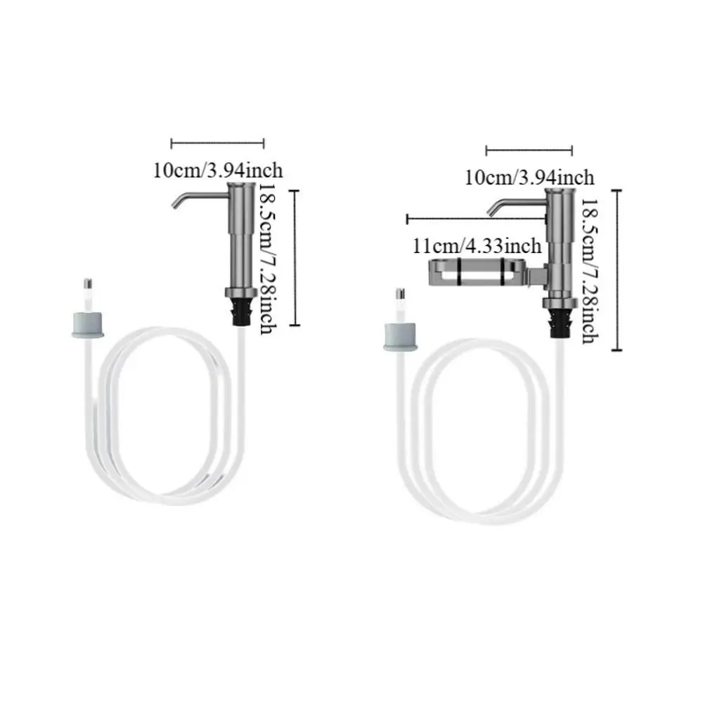 Dispenser di sapone in acciaio inossidabile Pompa a pressione manuale Tubo di prolunga in silicone Dispenser per lavello da cucina Installazione rapida