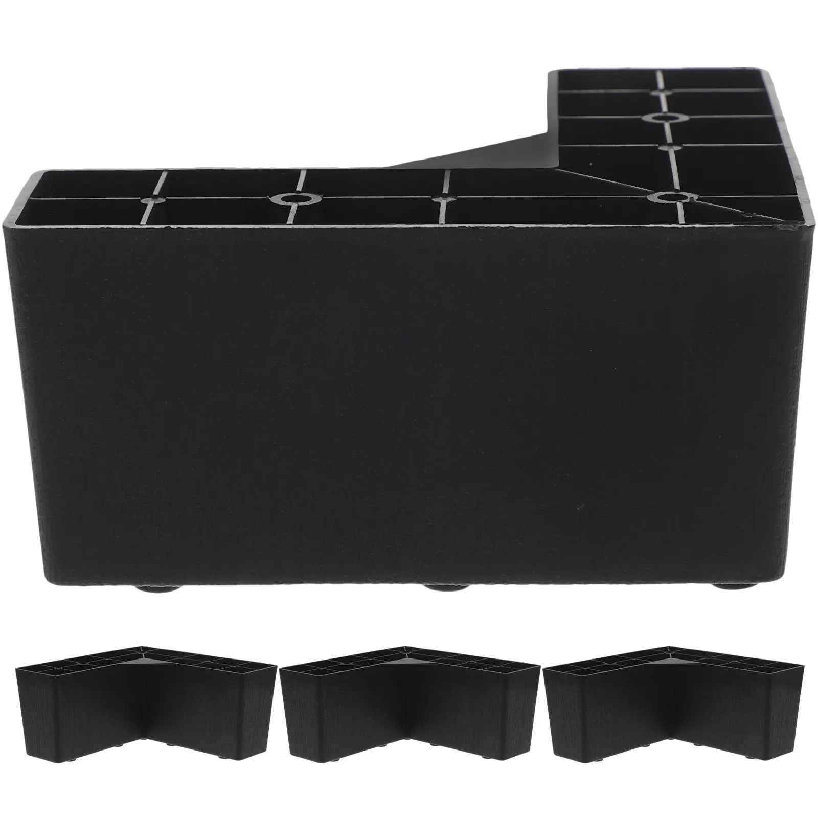 4Pcs Plastic Furniture Legs L-Shaped Sofa Couch Bed Replacement Feet Heavy Duty Furniture Risers for Storage and Floor