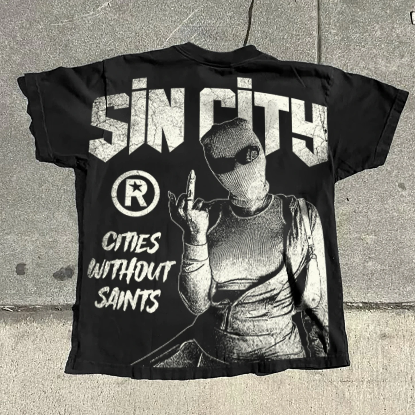 المدن بلا القديسين الشارع عصابات شخصية الجرافيك القطن تي شيرت مطبوع الرجال النساء الصيف قصيرة الأكمام المعتاد عادية المحملة