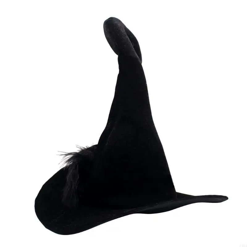P88A Wide Brim Pointed Hat for Adult Women Men Fashion Party Costume Headgear Devil Cap Cosplay Props Decoration Accessories
