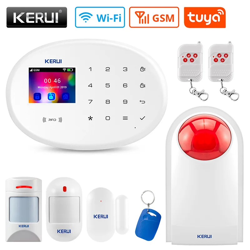 KERUI W202 Tuya Smart Home Security Alarm System hikvision Remote Control Door Sensor Motion Detector Siren