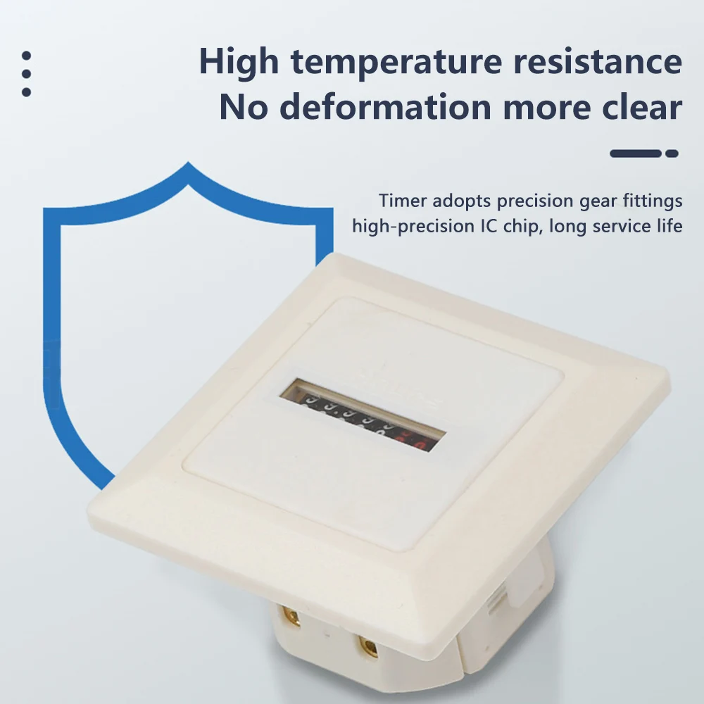 Mechanical High-precision Timer Square Electronic Hermetic Counter Digital 0-99999.9 Hour Meter Hourmeter Gauge AC220-240V 50Hz