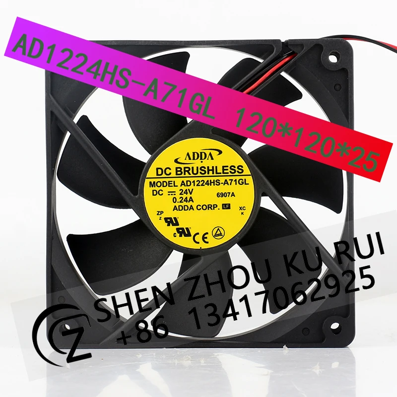 

Оригинальный ADDA 5 В 12 В 48 В постоянного тока 24 В 0,24 А AC EC 12025 120X120X25MM 12 см Тихое инверторное оборудование двухпроводной охлаждающий вентилятор AD1224HS-A71GL