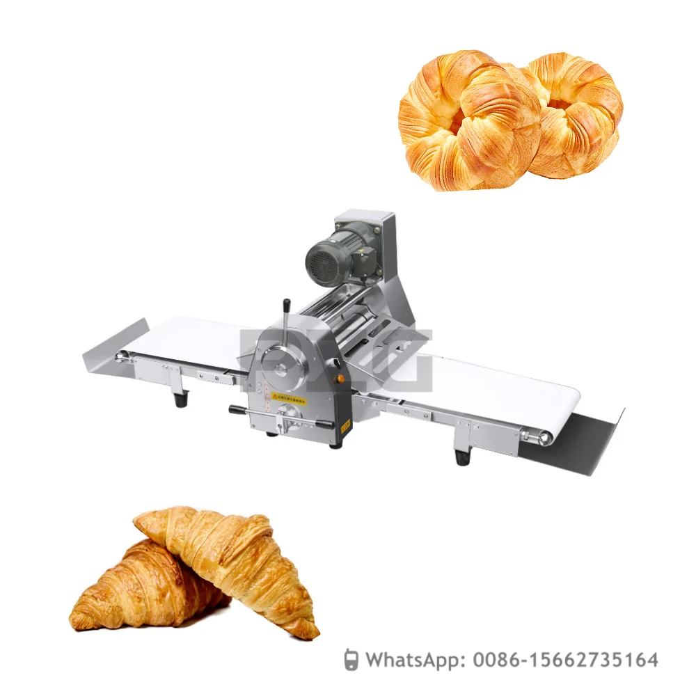 Electric Automatic Food Pizza Noodles Dough Sheeter Roller Equipment Commercial Tabletop Croissant Pastry Bakery Machine