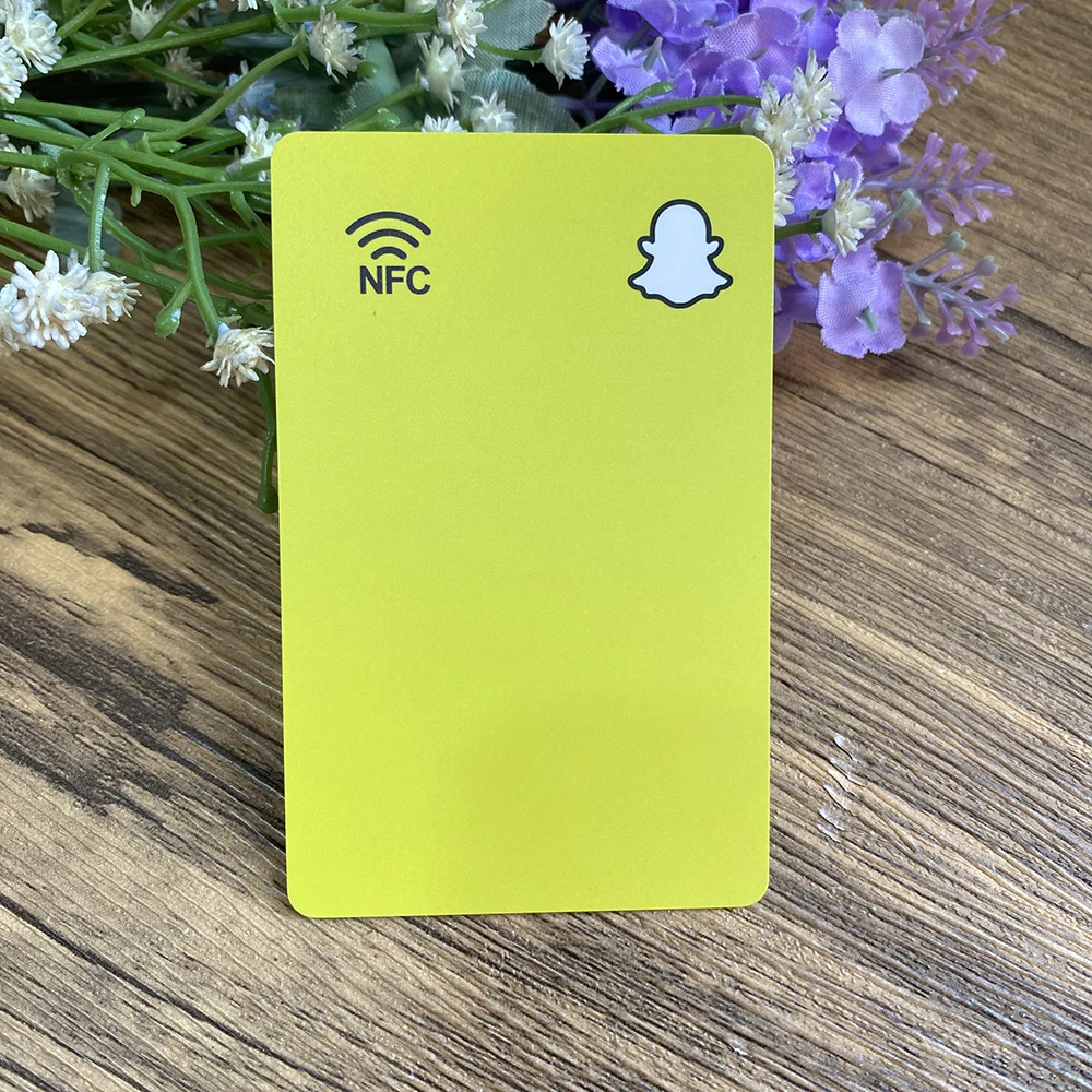 Snapchat NFC Cards Printing NFC Chip Follow us on Instagram Facebook Tap Card WhatsApp Pop Up NFC Card