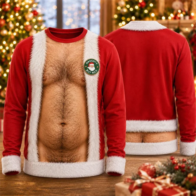 Funny Christmas Sweaters Couple Matching Men Women Ugly Xmas Jumper 3D Print Holiday Party Outfit Christmas Gift Unisex Pullover
