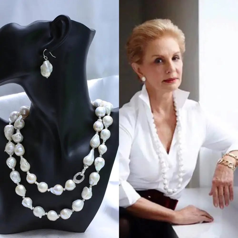 

AAAA Natural freshwater baroque profiled pearl sweater chain necklace ultra noble and elegant necklace New in spring NAA