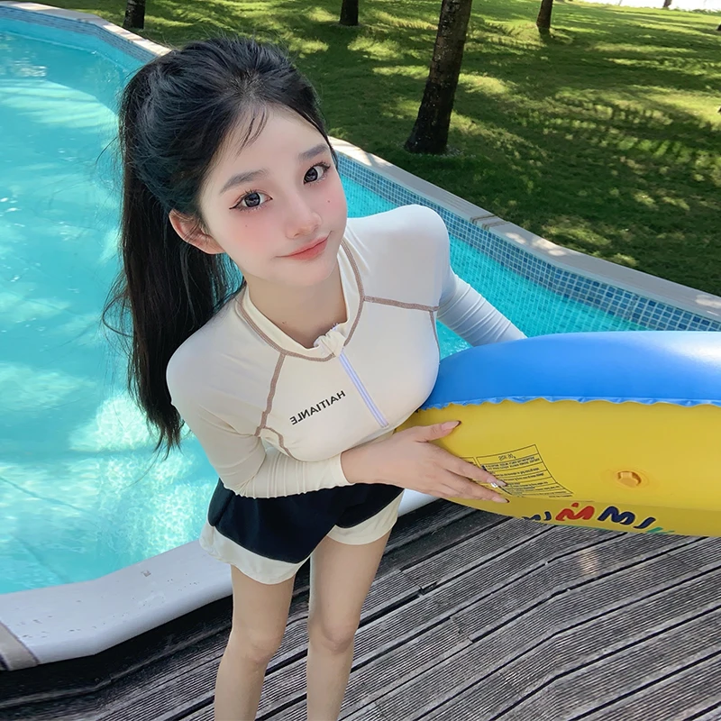 

Women's High-End One-Piece Swimsuit Long Sve Thermal Surfing Suit Slimming Belly Cover Profional Swimming Wetsuit