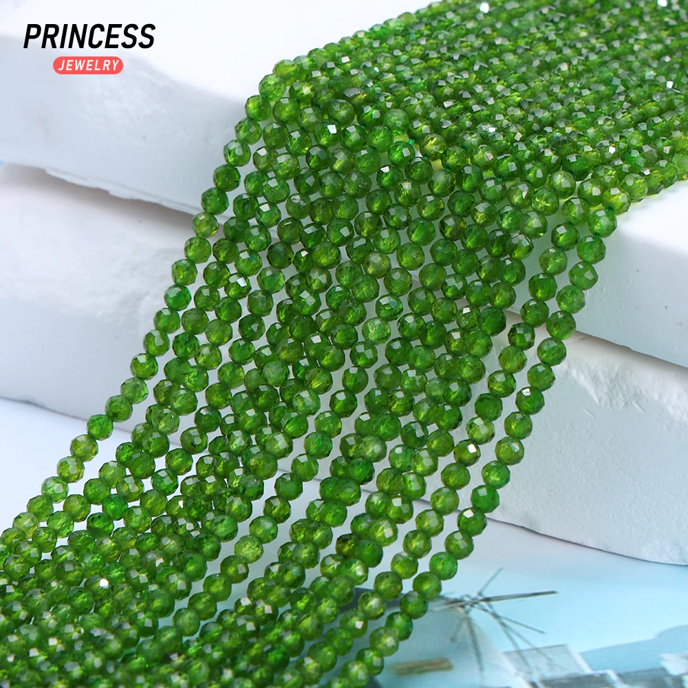 

A+ Natural Green Diopside Alalite 2-4mm Faceted Beads for Jewelry Making Bracelet Wholesale Beads DIY Accessories