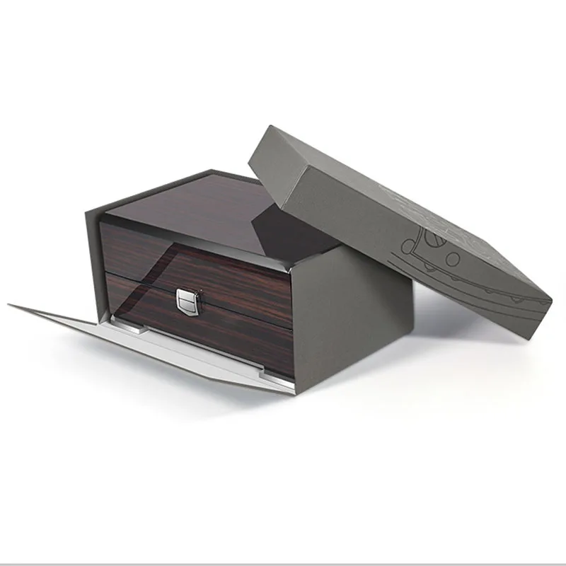 Exquisite Watch Display Box Luxury Wooden Watch Storage Boxes Handmade Jewelry Packaging Box Piano Paint Internal PU Leather