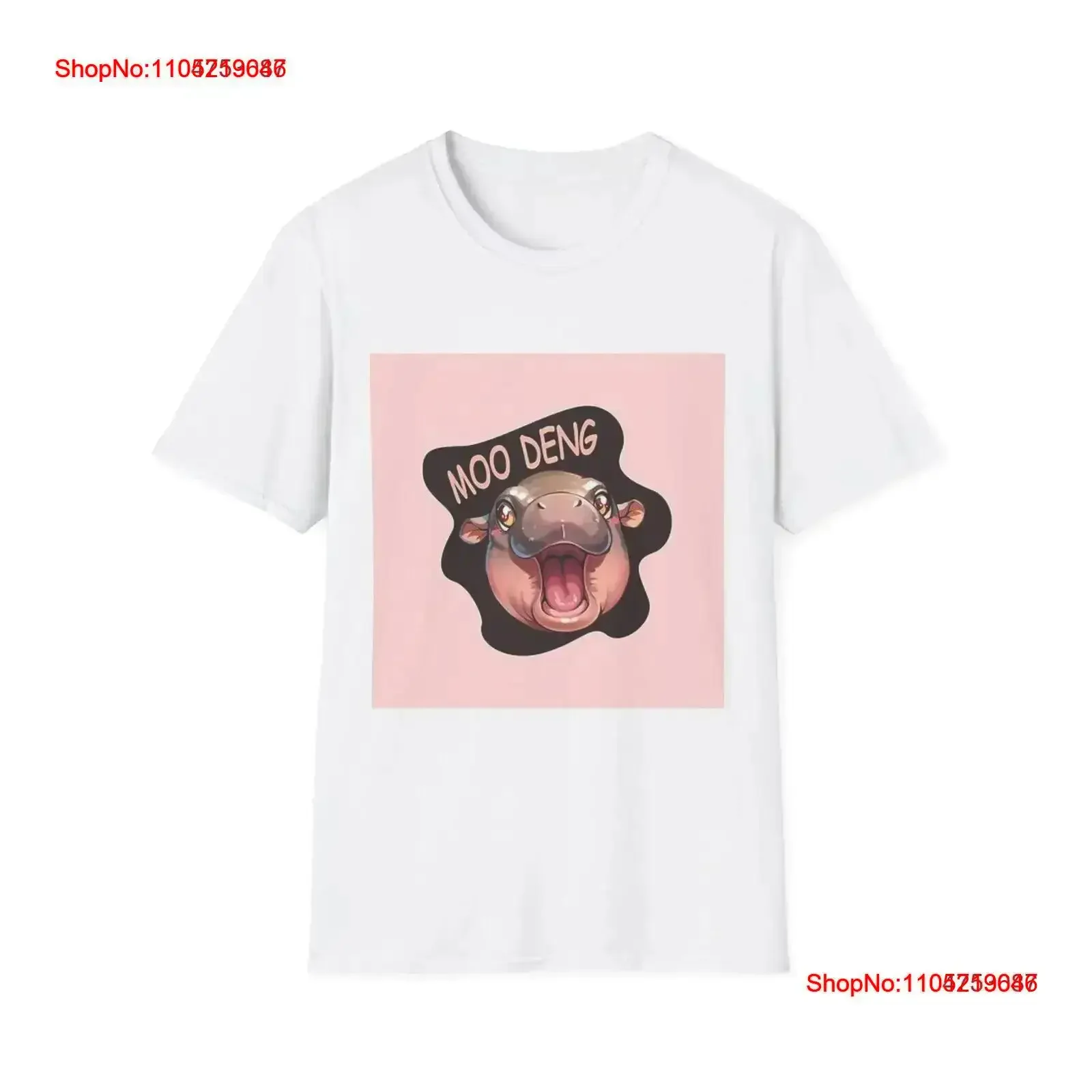 تي شيرت Moo Deng Smiling تي شيرت عتيق مغسول أنيق وناعم ملابس الشارع مريحة ورسومات متعددة الاستخدامات قابلة للتنفس