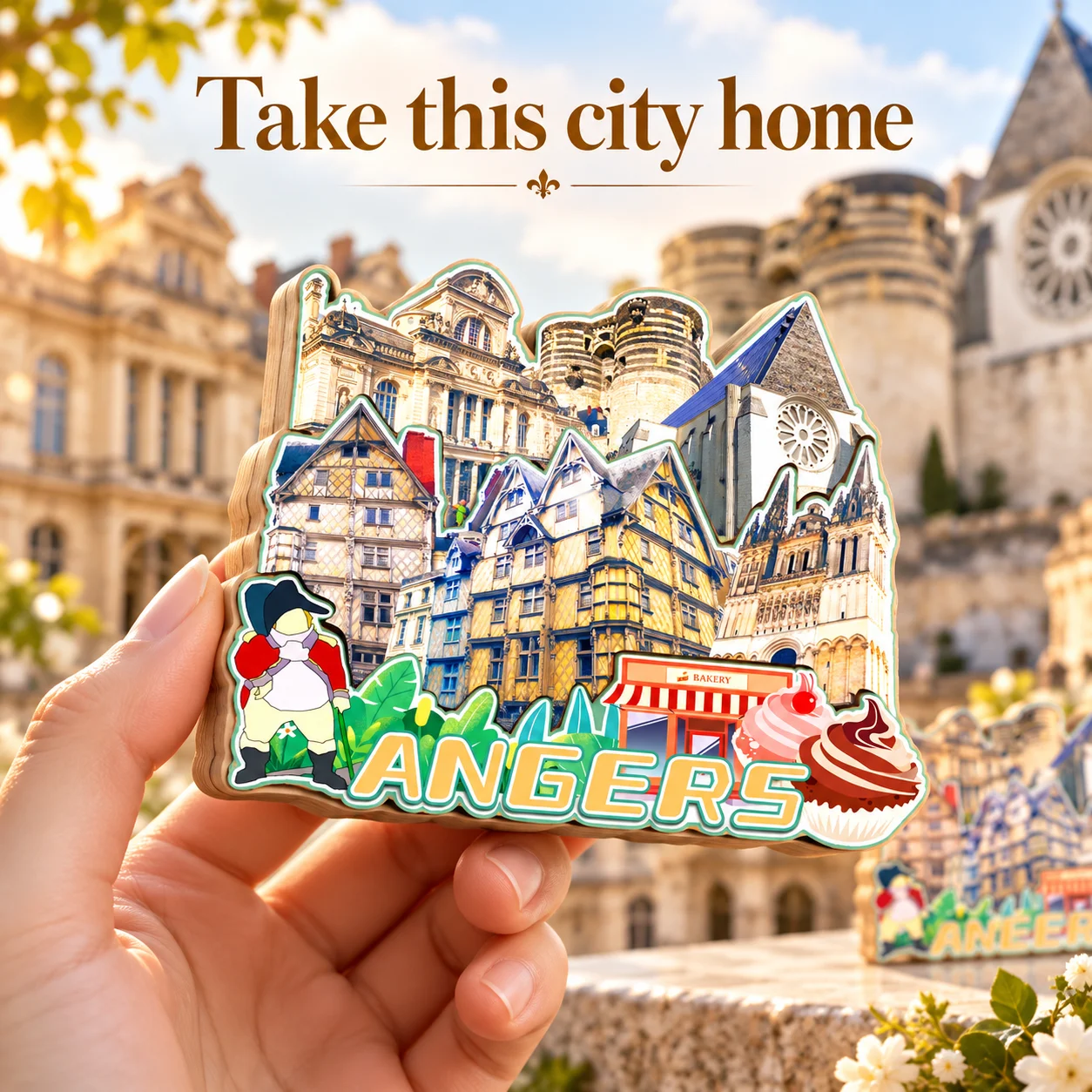 Bordeaux La Rochelle Toulouse Montpellier Nimes Albi Carcassonne Lourdes Angers France Fridge Magnet Travel Souvenir Gift