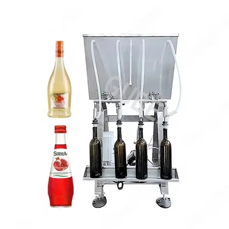 GUBEK  4 Heads Alcohol And Whisky Gravity red wine vinegar anti drip filling machine